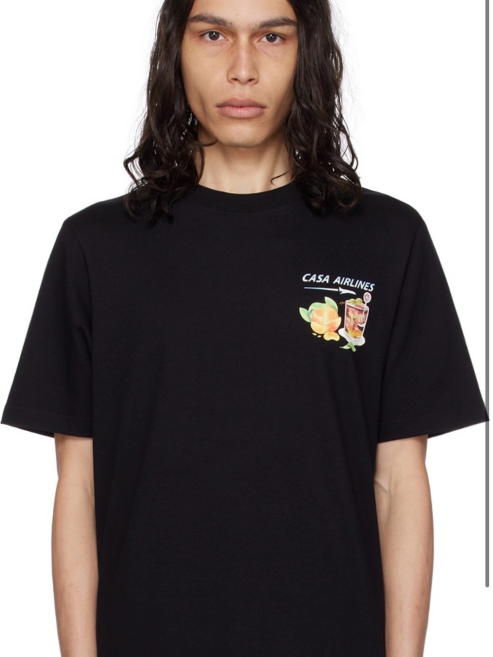 Casablanca SSENSE Exclusive Casa Airlines Graphic Tee Black S